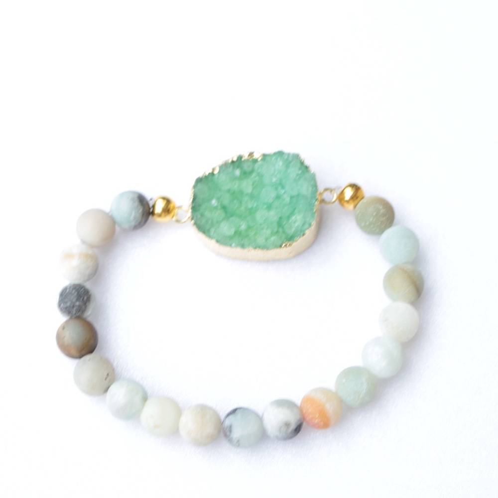 Gemstone druzy bracelet